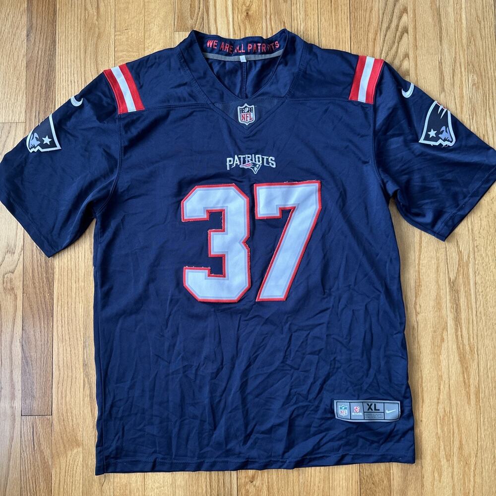 Nike Blue New England Patriots Damien Harris 37 Football-NFL Jersey Men’s XL
